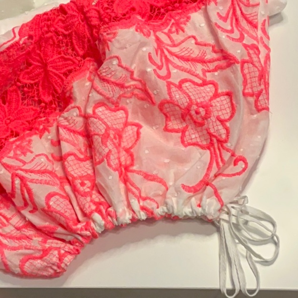 Free People Intimately Day Glow Joggers in White/Neon Pink Combo~Size Large~NWT - Picture 10 of 15